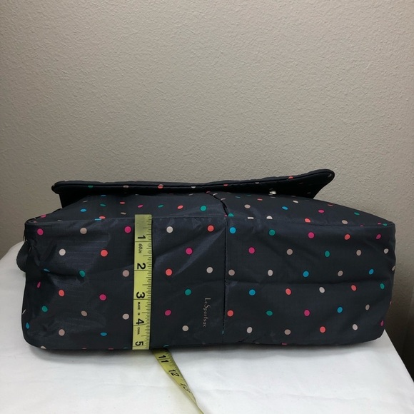 LeSportsac True Messenger Handbag Gray With Colorful Polka - Picture 12 of 16
